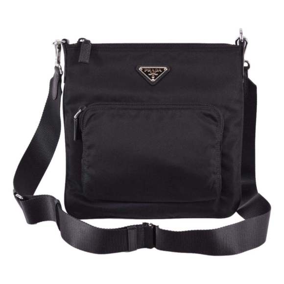 Prada Tessuto Nylon Sport Black Messenger Crossbody Bag - Picture 3 of 8